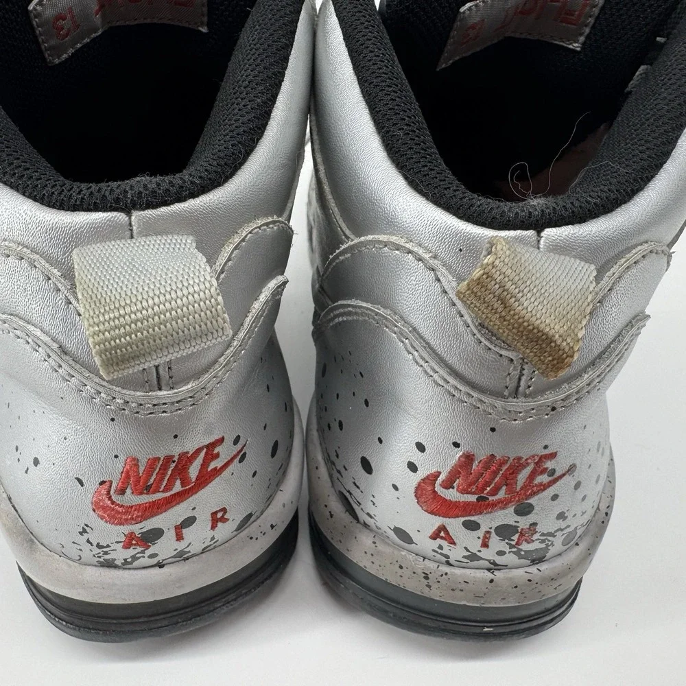 Nike Air Flight 2013 Silver Red High Top Sneakers Women's 10 Basketball Shoes